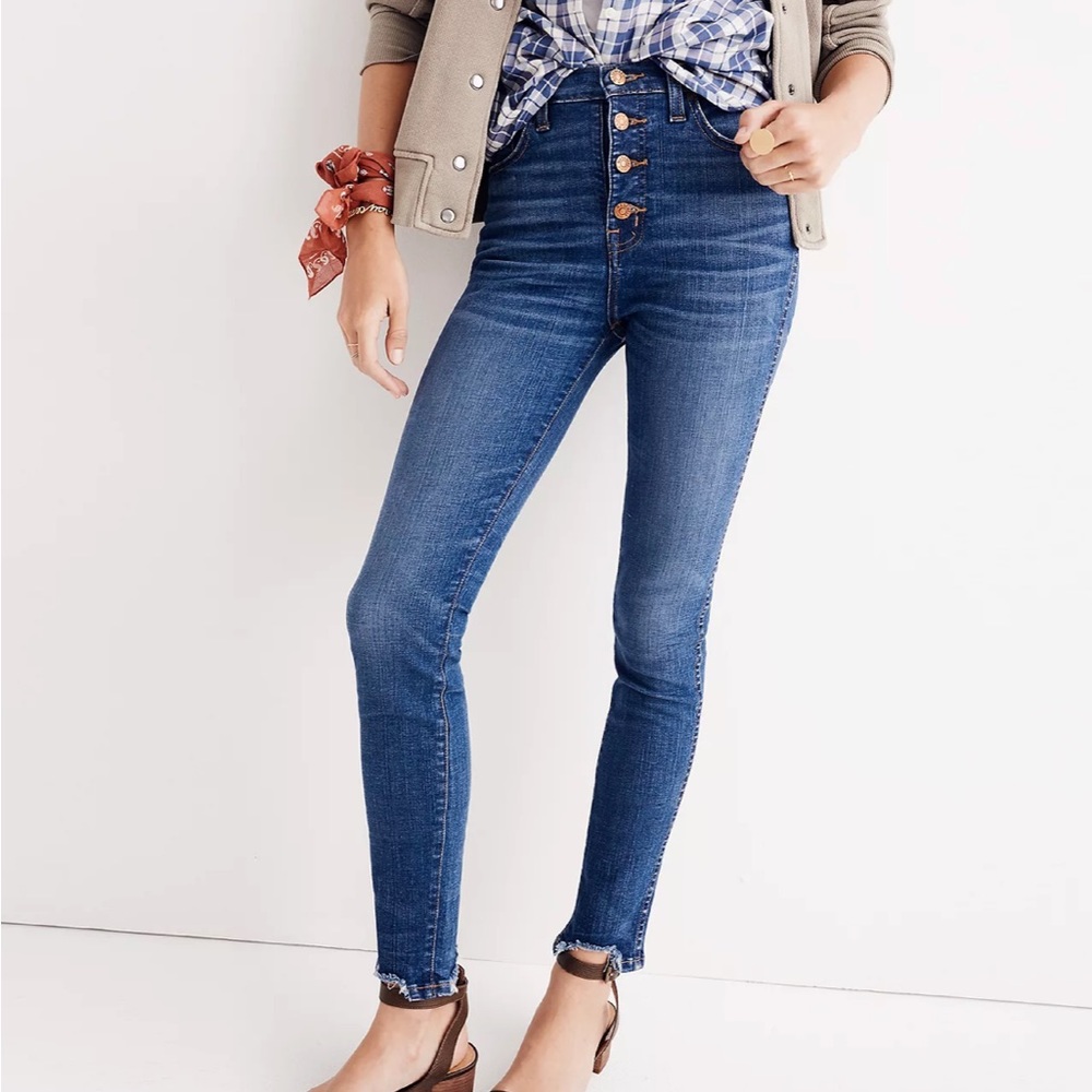 10" High-Rise Skinny Jeans: Chewed-Hem Edition
